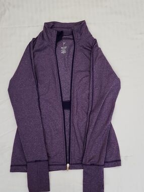 Purple Zip-Front Women’s Sweater Jacket